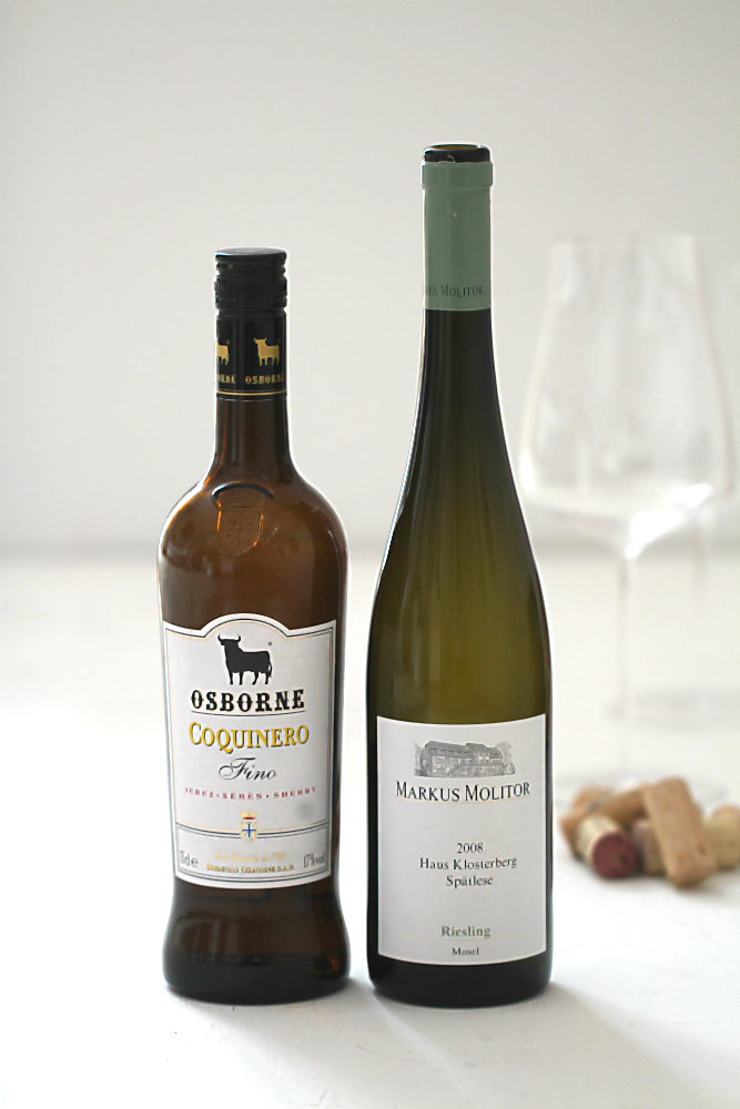 Markus Molitor,  Haus Klosterberg,  Riesling Spätlese,  2008,  Mosel &  Osborne Sherry Coqinero, Bodegas Osborne S.A., Fino-Amontillado, Jerez im Supperclub | Arthurs Tochter kocht. von Astrid Paul