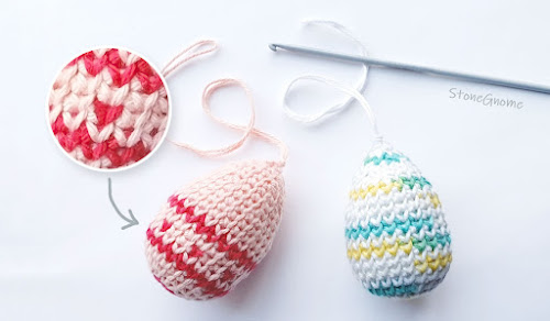 Crochet heart-shaped dots