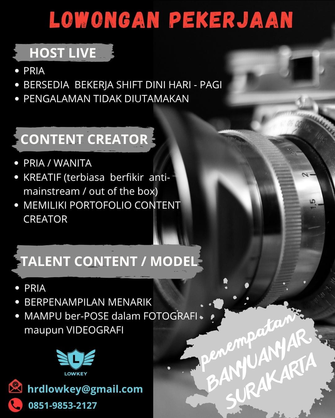 Loker Solo Bulan Juni 2025 di Lowkey
