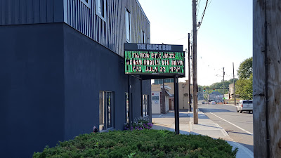 THE BLACK BOX marquee is operational but doesn't photograph well due to the refresh rate