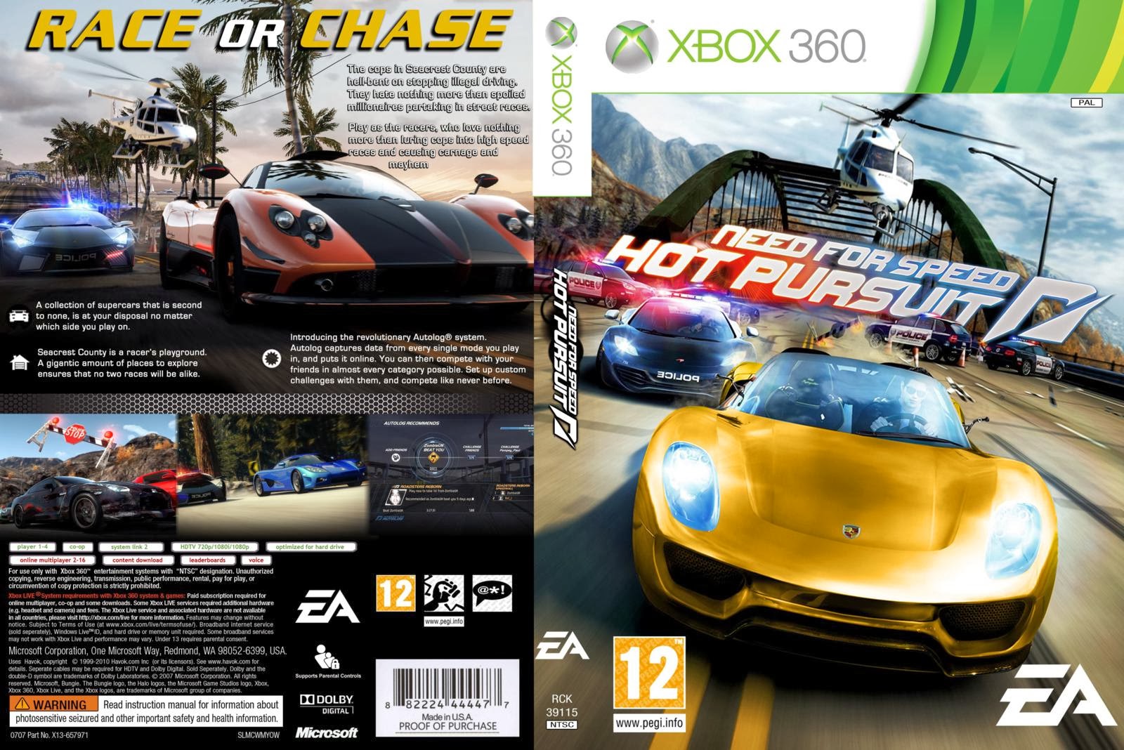 Need For Speed Hot Pursuit Pt Br Xbox 360 Rgh Gorozinhobr
