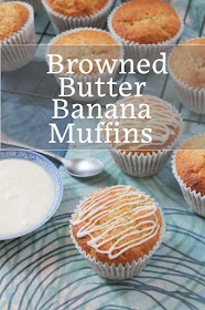 Food Lust People Love: Banana muffins are always good, especially when your bananas are sweet and ripe but switch out the oil or butter for browned butter and try my browned butter banana muffins with browned butter glaze. You’ll never want them any other way.  Can you leave off the browned butter glaze? You could, of course, but WHY? I am not a big sweet eater but I do have a weakness for all things caramel. I’m here to tell you though that browned butter lends that same almost smoky flavor to all things, both sweet and savory. Seriously. I couldn’t stop eating the glaze and it’s just about pure sugar. So good!