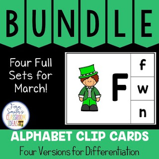 Alphabet Clip Card Center Uppercase & Lowercase March Bundle