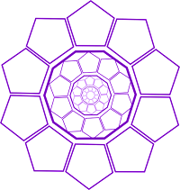 Create flower shapes from violet pentagons