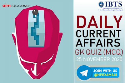 Daily Current Affairs Quiz - 26th November 2020