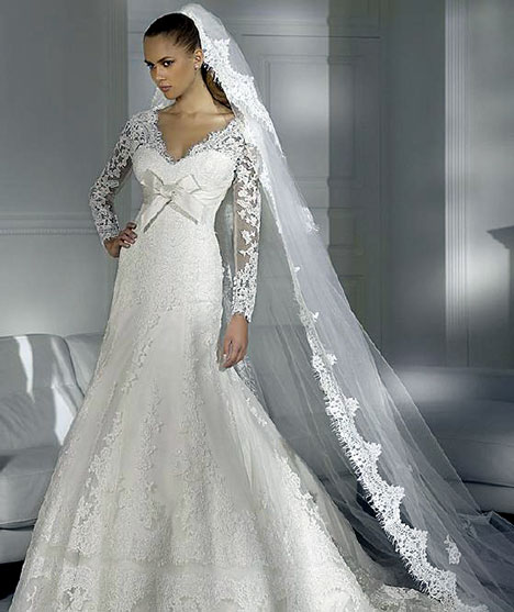 Beautiful White Winter wedding dress