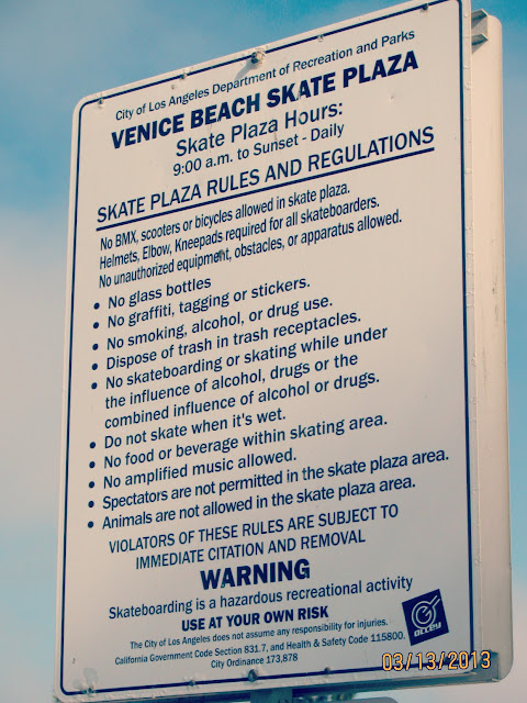 Venice Beach-- Skate Park Rules