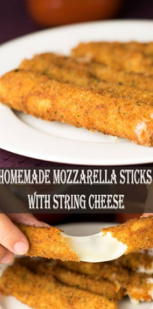 Homemade Mozzarella Sticks with String Cheese