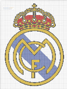 Escudo Real Madrid Punto de Cruz 25 x 33 centímetros 137 x 181 puntos