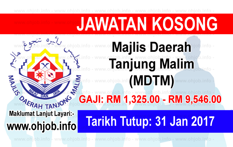 Jawatan Kosong Majlis Daerah Tanjung Malim (MDTM) (31 