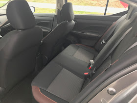 Rear seat in 2020 Nissan Versa SR