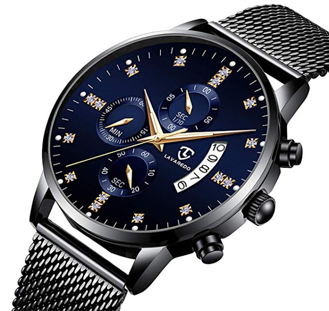 Men’s Watches,Luxury fashion industry chrome steel Analog Quartz Watch