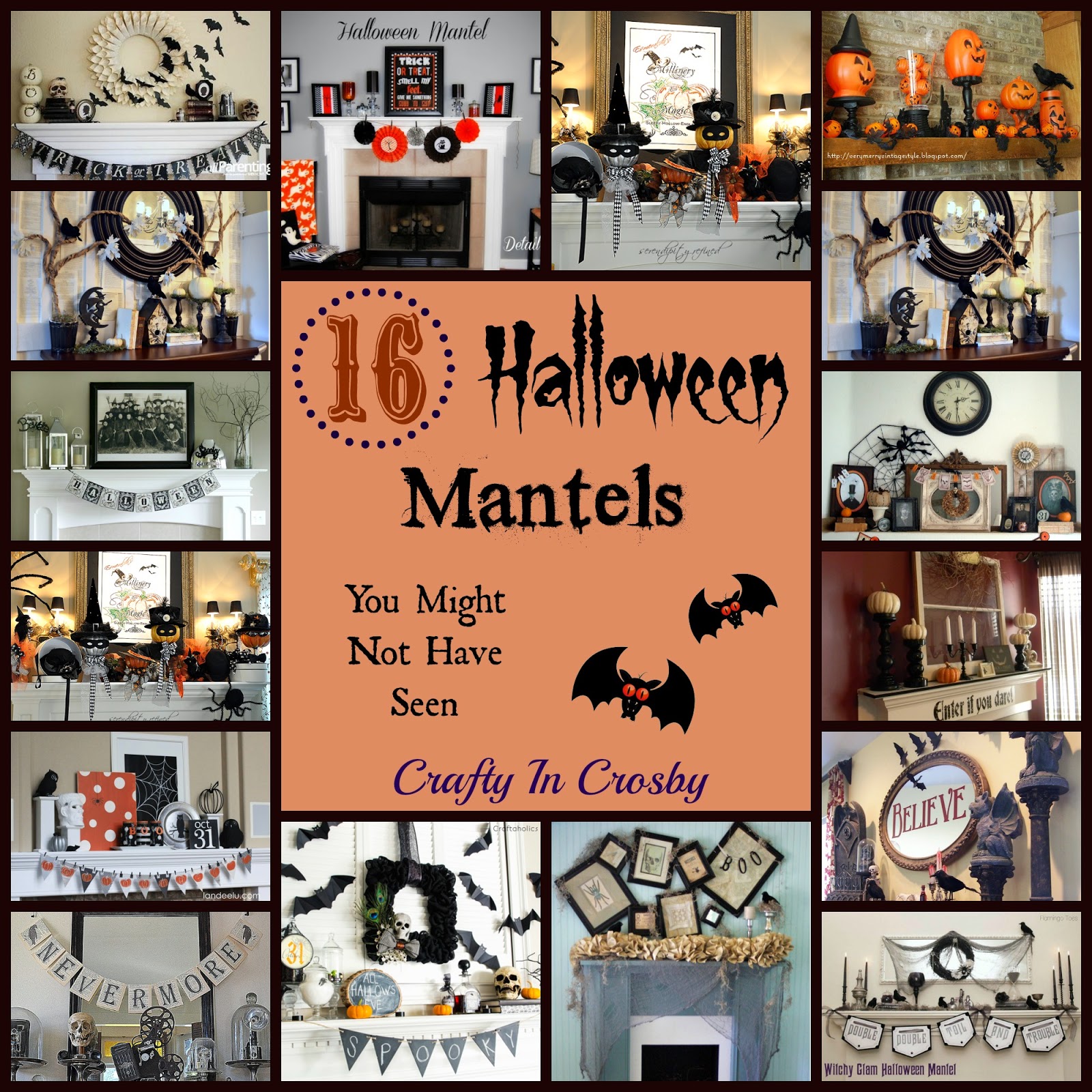 spooky mantel, easy Halloween mantels, Halloween mantel roundup