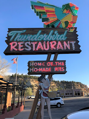 The Thunderbird Lodge Sign - Home of Ho-made Pies.