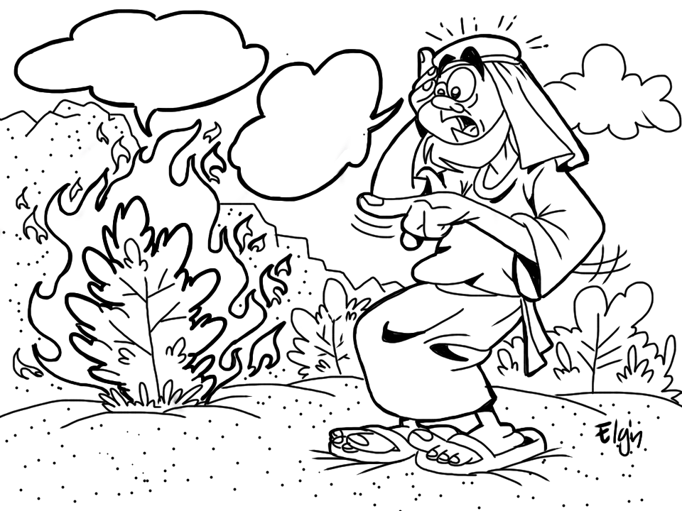 Moses Burning Bush Coloring Pages 7