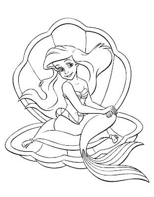 Coloring Book Pages on Sharky Malarkey  Ariel  Disney Princess Coloring Book