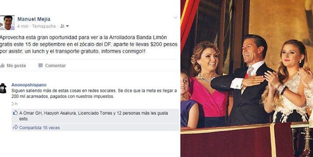 COMIENZA MEGA-ACARREO: Balconean a “peñabots” ofreciendo dinero a cambio de ir al Zócalo “a dar el grito”