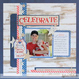 SRM Stickers Blog - Celebrate Independence Layout by Juliana - #stickers #twine #patriotic $4thofJuly