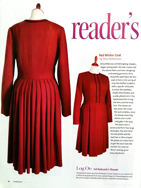 The ruby red coat in Threads | www.stinap.com