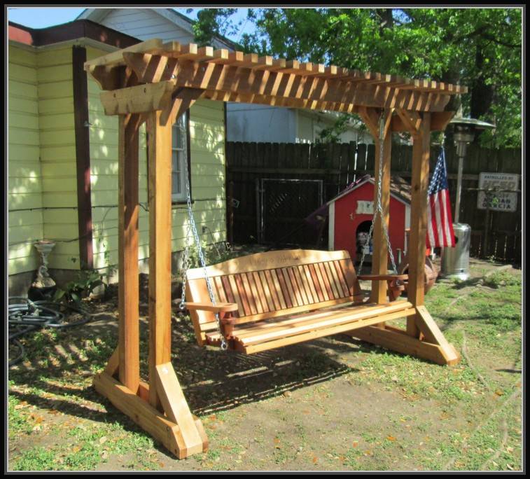 wood porch swing with stand