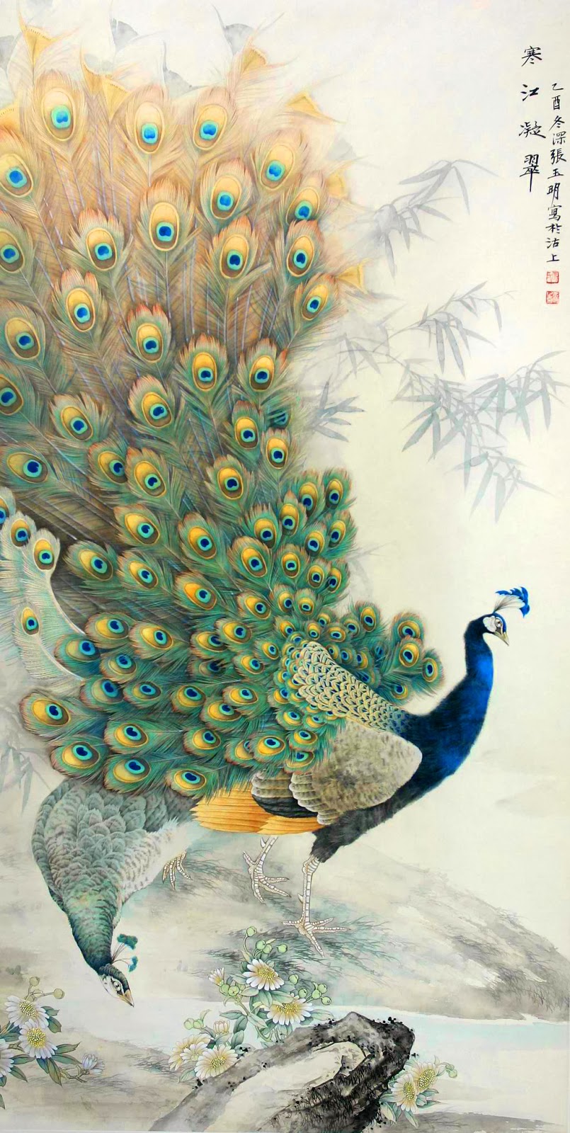 Lukisan Burung Merak Yang Menarik  Scripters News