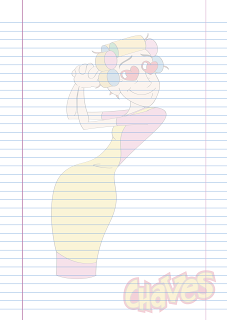 Folha Papel Pautado Dona Florinda desenho Chaves em PDF para imprimir folha A4