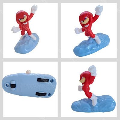 Knuckles 1 toy - multi-view collage - McDonalds Sonic The Hedgehog 2 Happy Meal Toys 2022 Australia and New Zealand