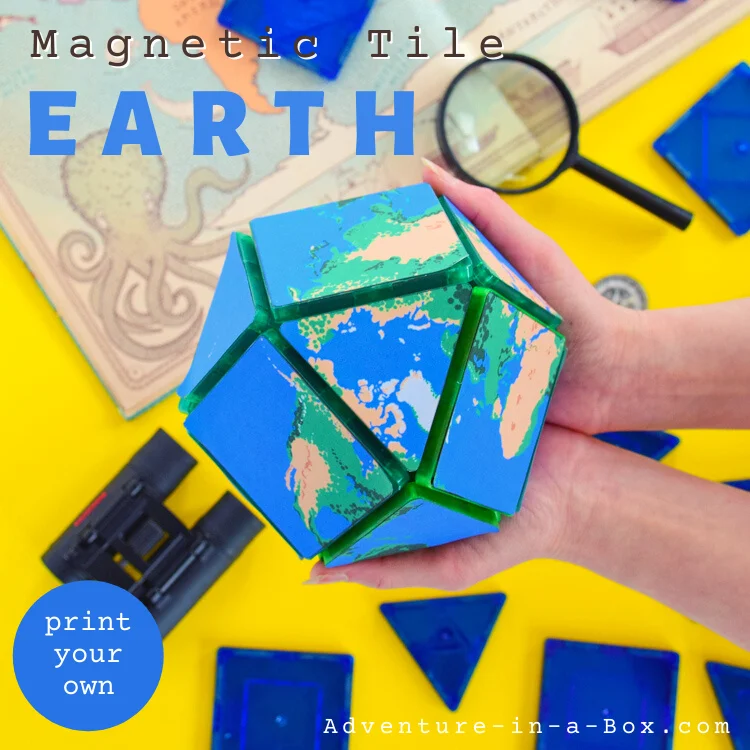 Magnetic tile Earth Puzzle Printable