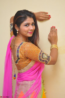 Lucky Sree in dasling Pink Saree and Orange Choli DSC 0380 1600x1063.JPG