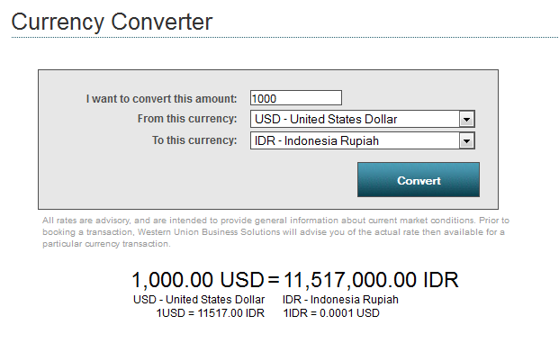 Cara Cek Rate Kurs Dollar Western Union Hari Ini