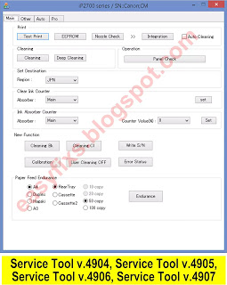 Download for free the Canon Service Tool v.4904, Service Tool v.4905, Service Tool v.4906, Service Tool v.4907