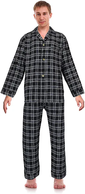 RK CLASSICAL SLEEPWEAR MEN’S 100% COTTON FLANNEL PAJAMA SET