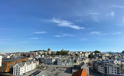 view from cruise ship of Ålesund, Norway