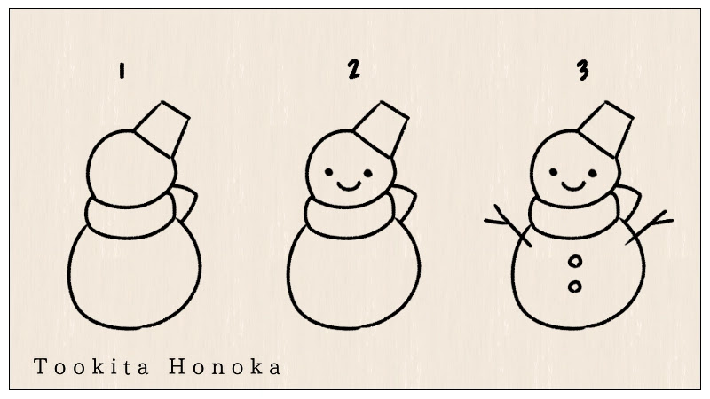 簡単かわいい 雪だるまのイラストの描き方 冬 手書き ボールペン 手帳用 How To Draw Snowman 遠北ほのかのイラストサイト