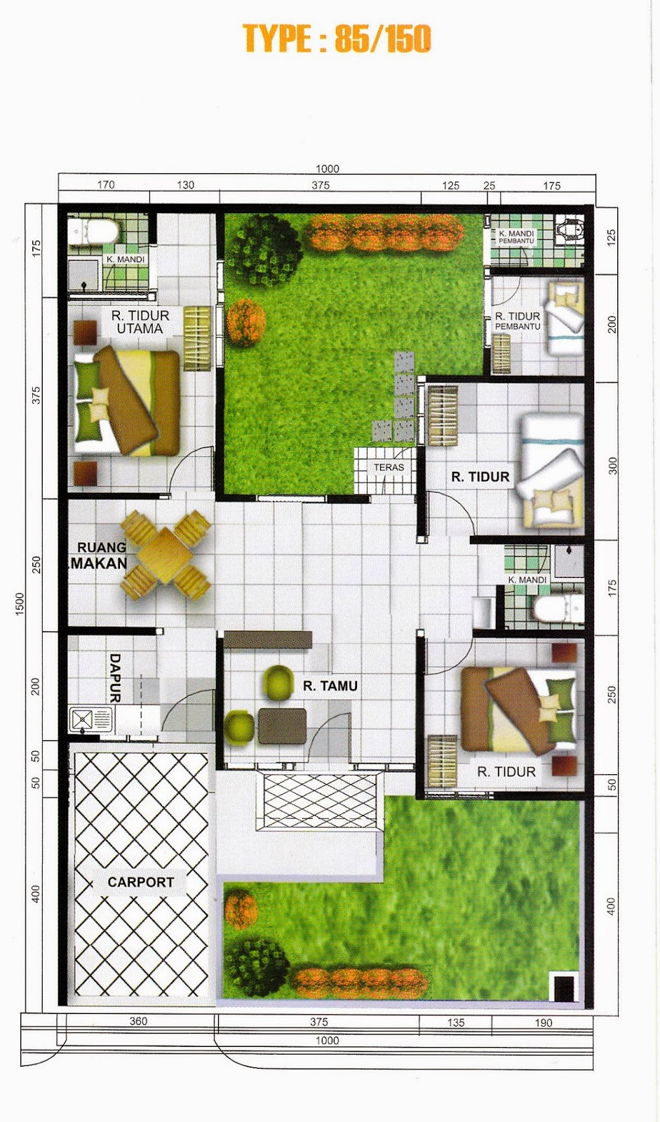 TYPE DAN LAYOUT RUMAH PERUMAHAN BELLACASA