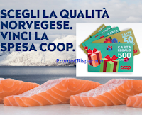 Concorso Salmone Norvegese : in palio 110 Carte regalo da 50 euro e 5 Card da 500 euro