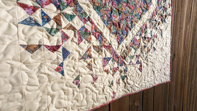 MINI Exploding Heart quilt made with Tilda fabrics