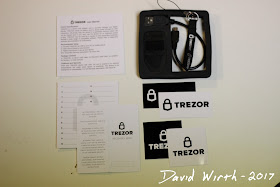 what comes with trezor, contents of box, recovery, pin