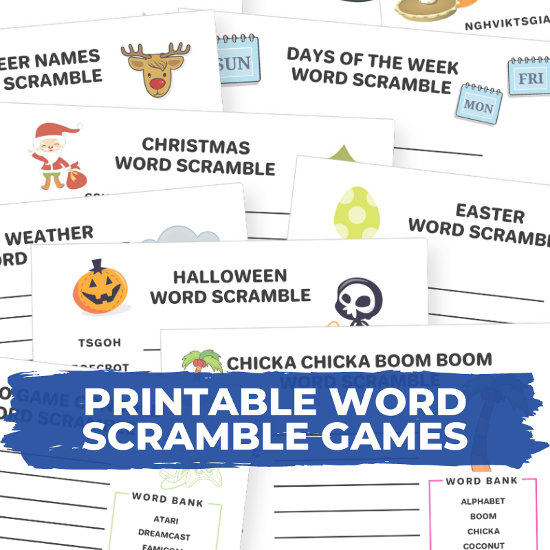 Printable word scrambles for kids