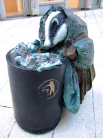 Badger at the bin