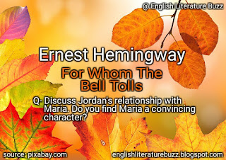 Earnest Hemingway: Jordan's relationship with Maria