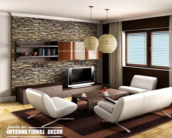 decorative natural stone wall for living room interior