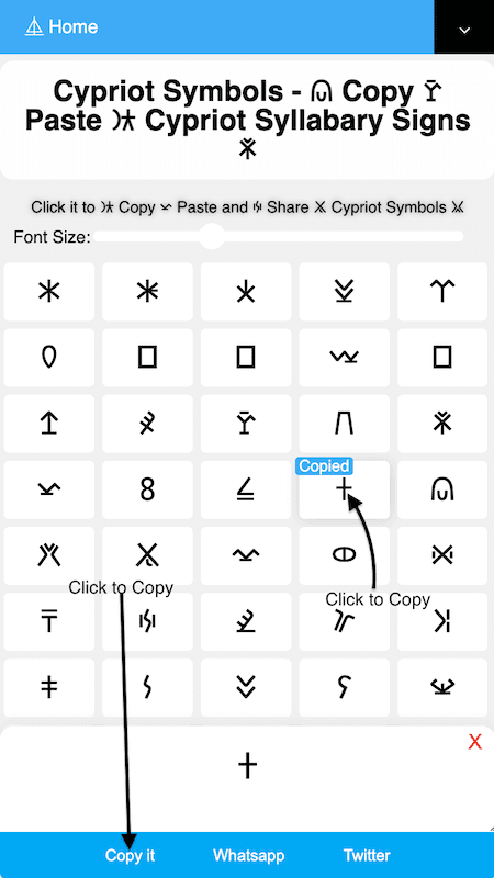 How to Copy 𐠚 Cypriot Symbols?
