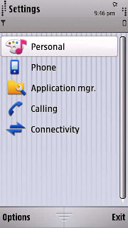 Settings Nokia 5800