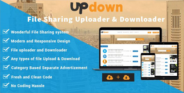 Free Download UpDown - File Sharing Uploader / Youtube / Downloader & Blogging