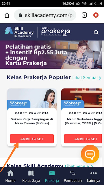 Cara Beli Paket Pelatihan di PraKerja