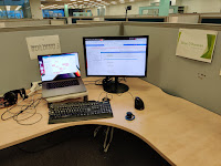 my new desk at work