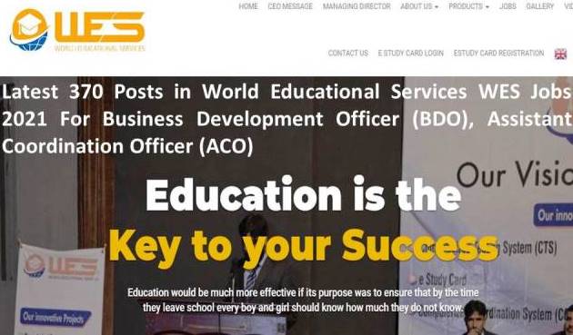 Latest 370 Vacancies in World Educational Services (WES)