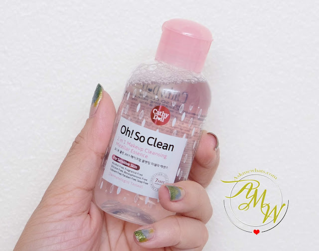 a photo of Cathy Doll Oh! So Clean 2 in 1 Makeup Cleansing Micellar Essence Review by Nikki Tiu of www.askmewhats.com