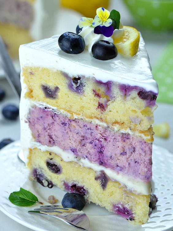   Lemon Blueberry Cheesecake Cake